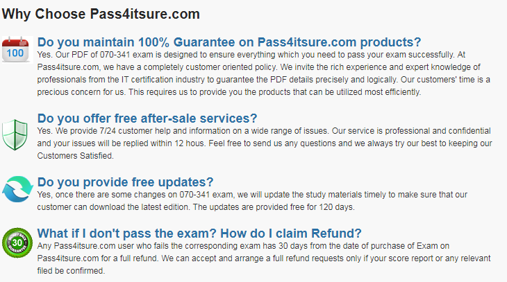 why pass4itsure 070-341 dumps