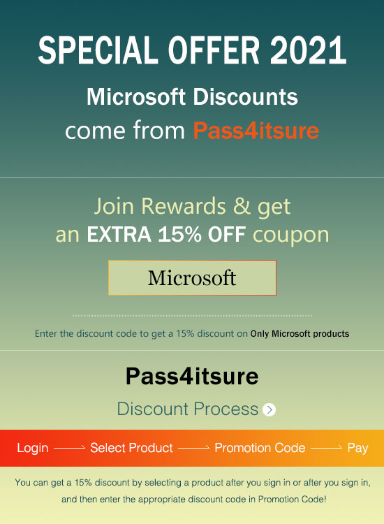 Pass4itsure Microsoft exam dumps discount code